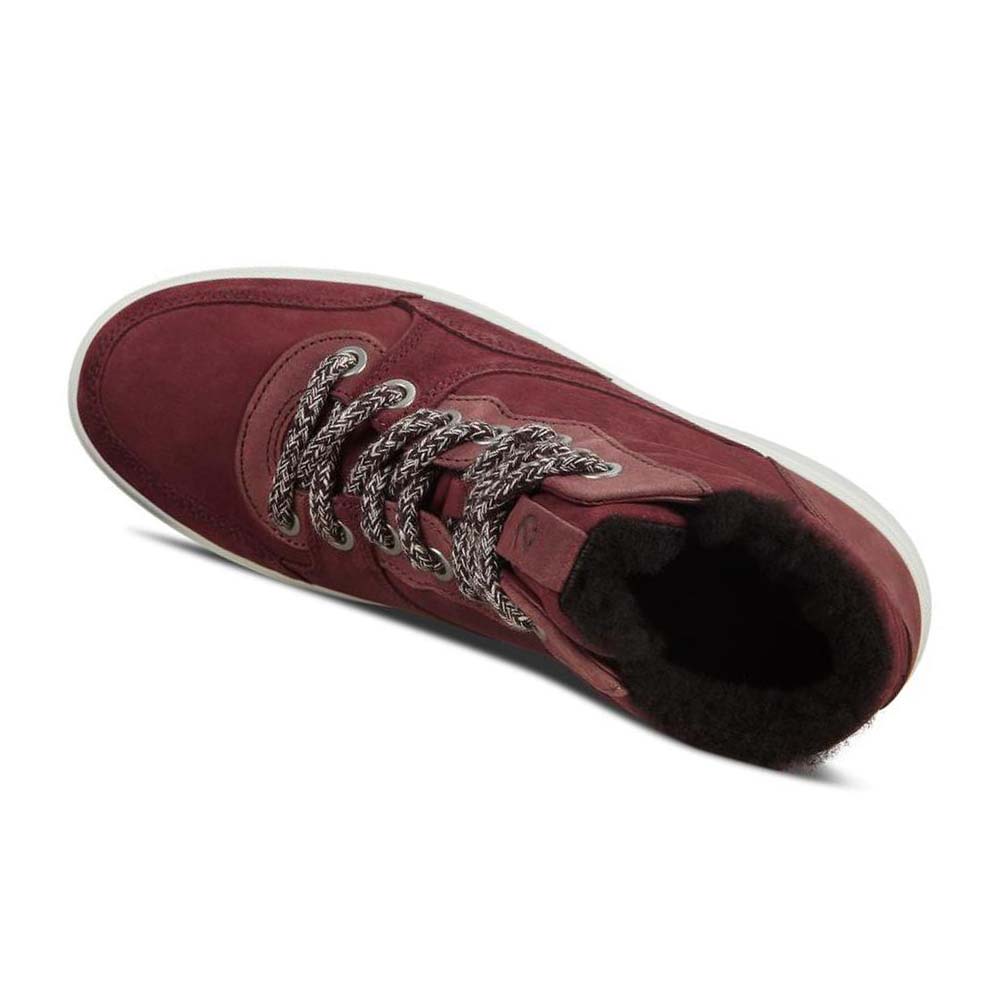 Women's Ecco Soft 7 Wedge Tred Boots Burgundy | Canada 45ZUT